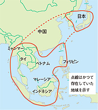 ナレズシの伝統的分布図