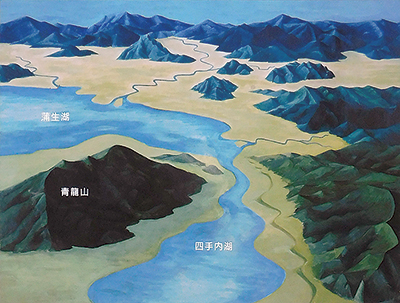 約180万年前の多賀町周辺の復元図 約180万年前の多賀町周辺の復元図